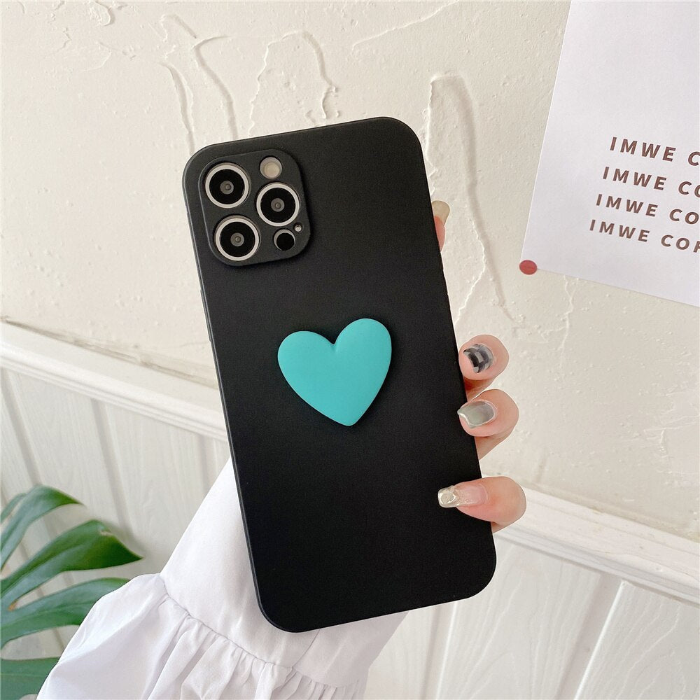 Matte Silicone Big Love Heart Phone Case for iPhone - Case Monkey