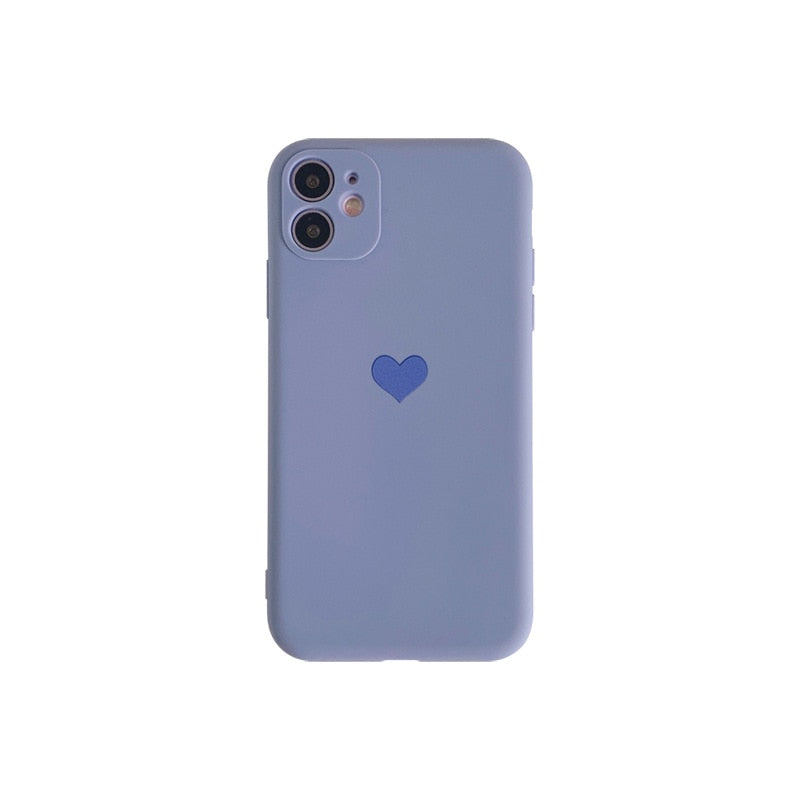 Pastel Colour Silicone Love Heart Phone Case With Lens Protection For iPhone - Case Monkey