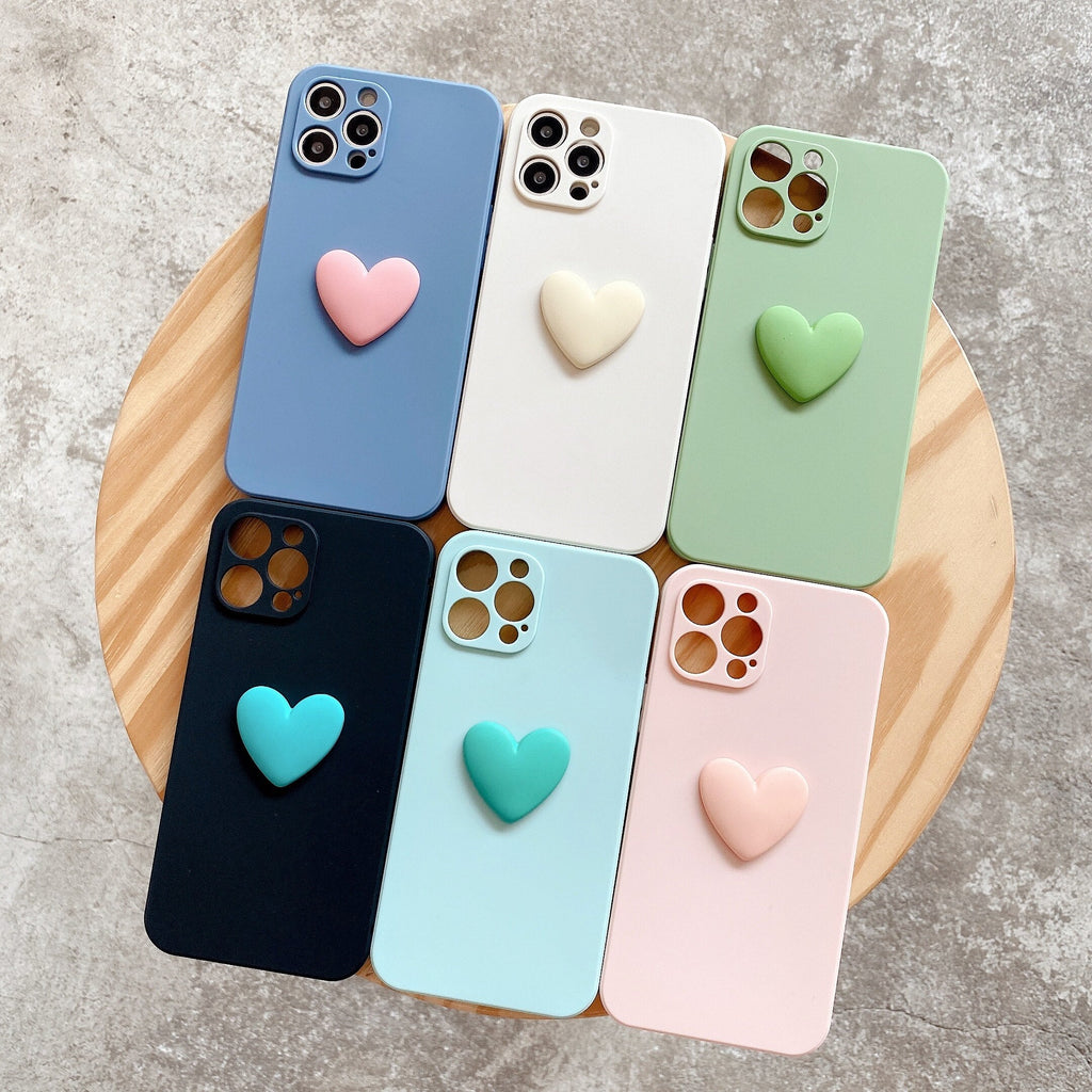 Matte Silicone Big Love Heart Phone Case for iPhone - Case Monkey