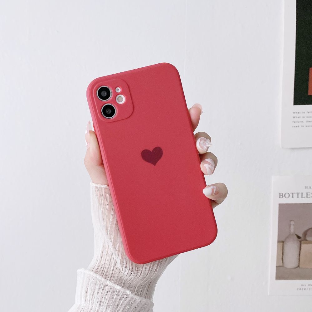 Pastel Colour Silicone Love Heart Phone Case With Lens Protection For iPhone - Case Monkey