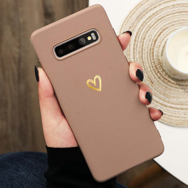 Gold Love Heart Case For Samsung Phones - Case Monkey